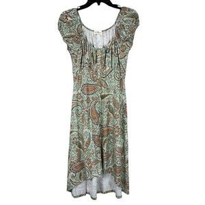 Derek Heart Womens Y2K Milkmaid Midi Dress Sz M Forest Fairy Cottagecore